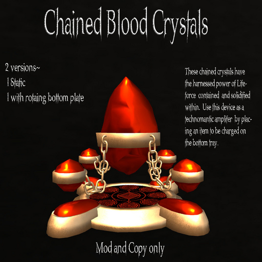 Second Life Marketplace Chained Blood Crystals